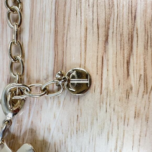 Talbots Chunky Statement Necklace Clear Rhinestone Flowers Gold Tone Holiday - Picture 8 of 10